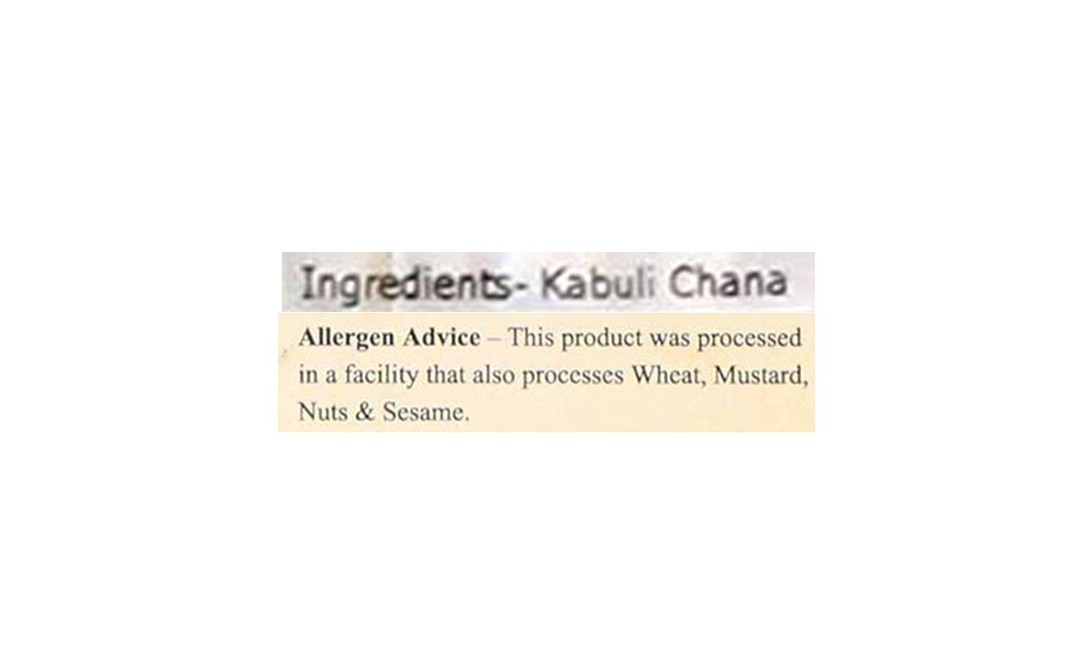 Elworld Organic Kabuli Chana    Pack  500 grams